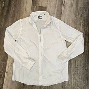 Michael Kors Men's White Tuxedo Dress Shirt Large